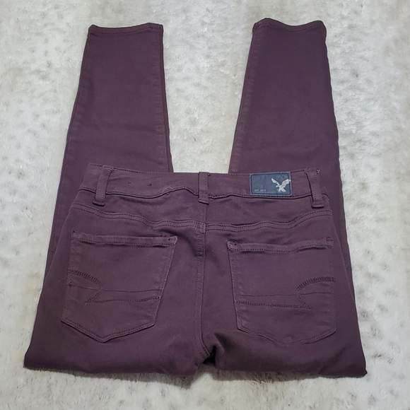 American Eagle Purple High Rise Jegging Crop Pant Size 0 Waist 24 Inches - Picture 3 of 3